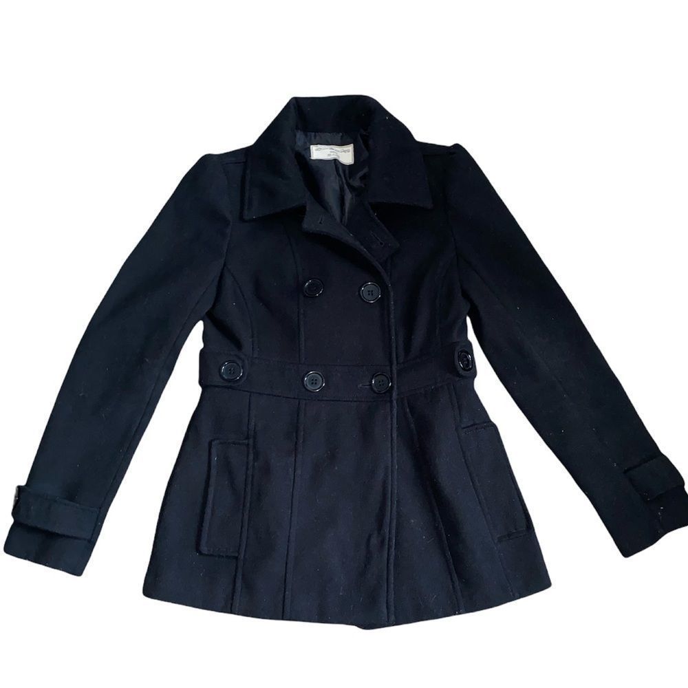 Pac Sun Black Pea Coat (S)